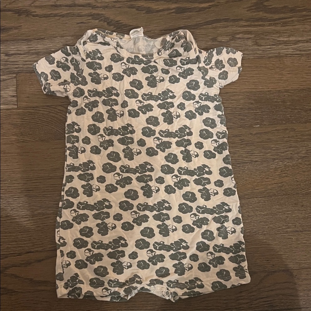 Kate Quinn Cream and Gray Floral Bodysuit